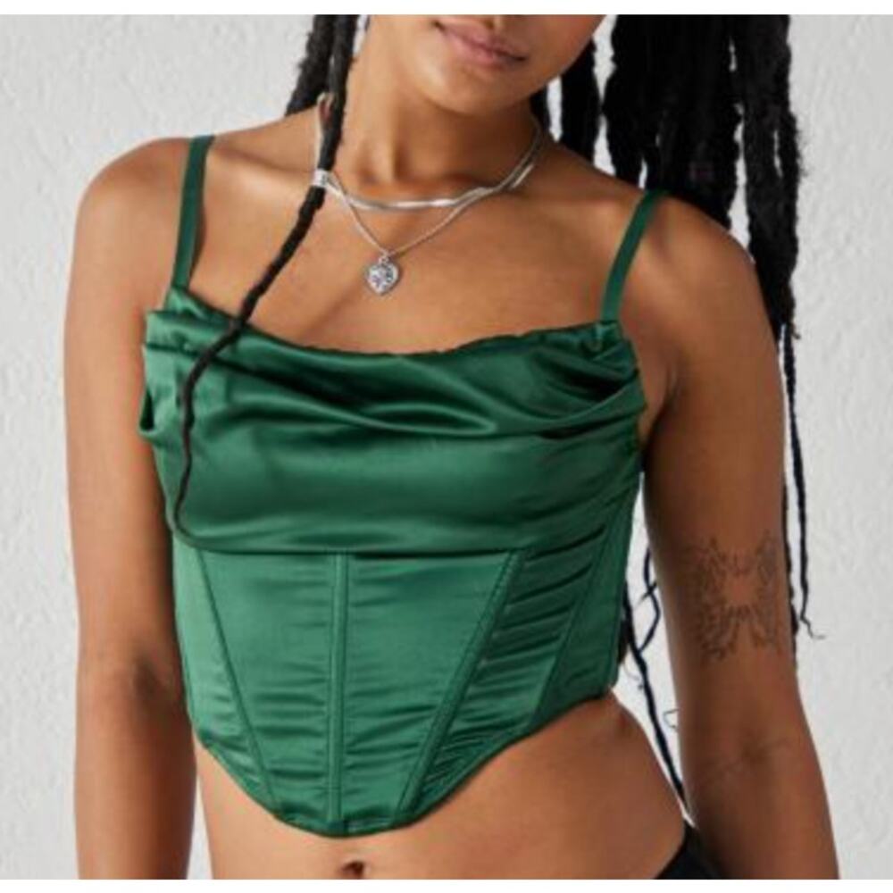 NWT URBAN OUTFITTERS UO Lexi Satin Cowl Corset Top Medium